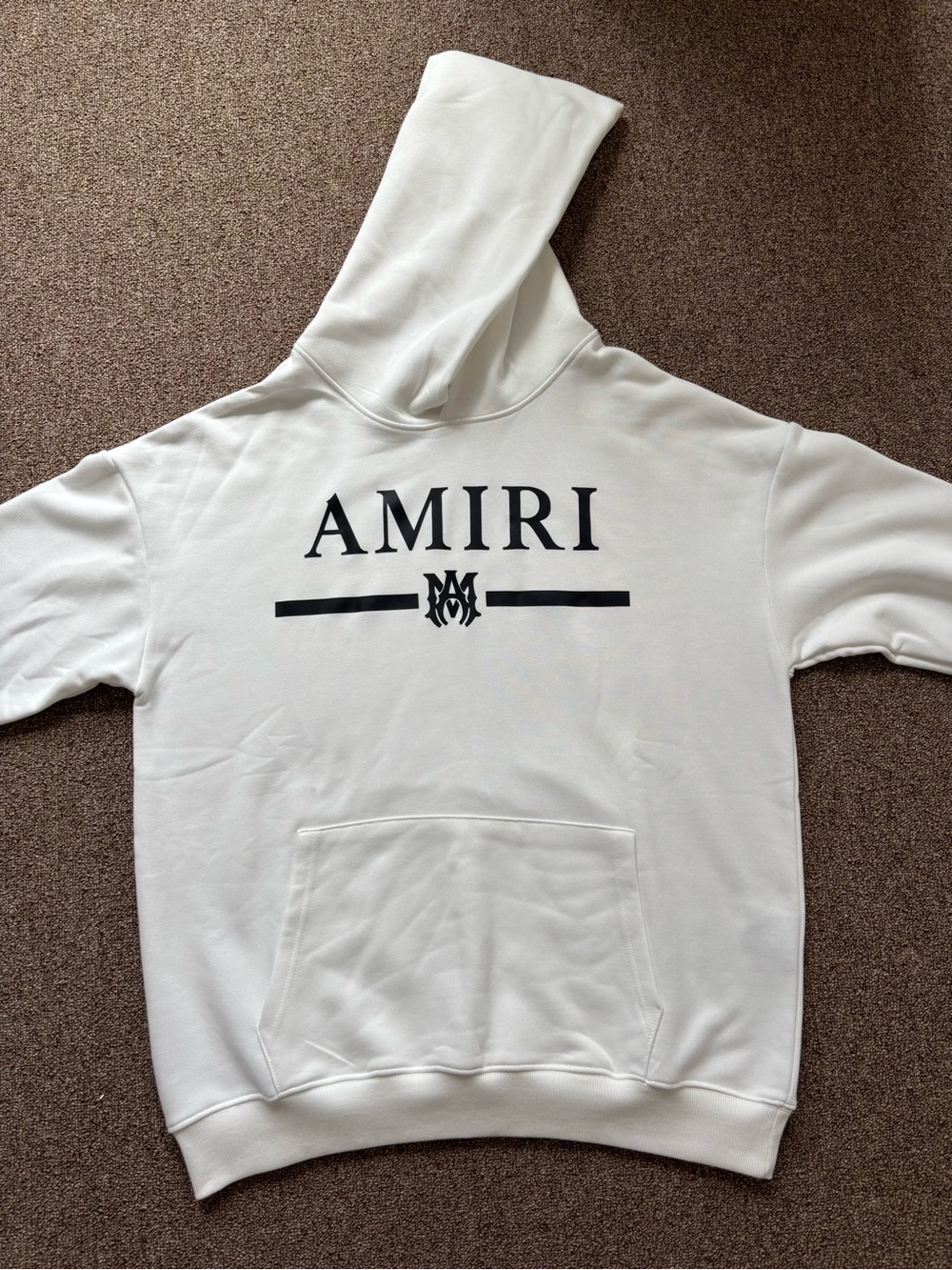 AMIRI Black on White Logo Pullover Hoodie